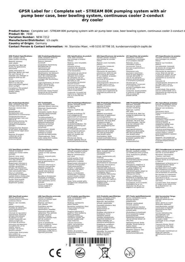 Oluthana - STREAM 80K olutpussi, läpivirtausjäähdytin, 2-rivinen kuivajäähdytin, KEG 2:NC -sovitin, KEG:KeyKeg