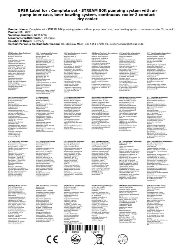 Oluthana - STREAM 80K olutkotelo, läpivirtausjäähdytin, 2-rivinen kuivajäähdytin, KEG: Type A, KEG 2: KeyKeg