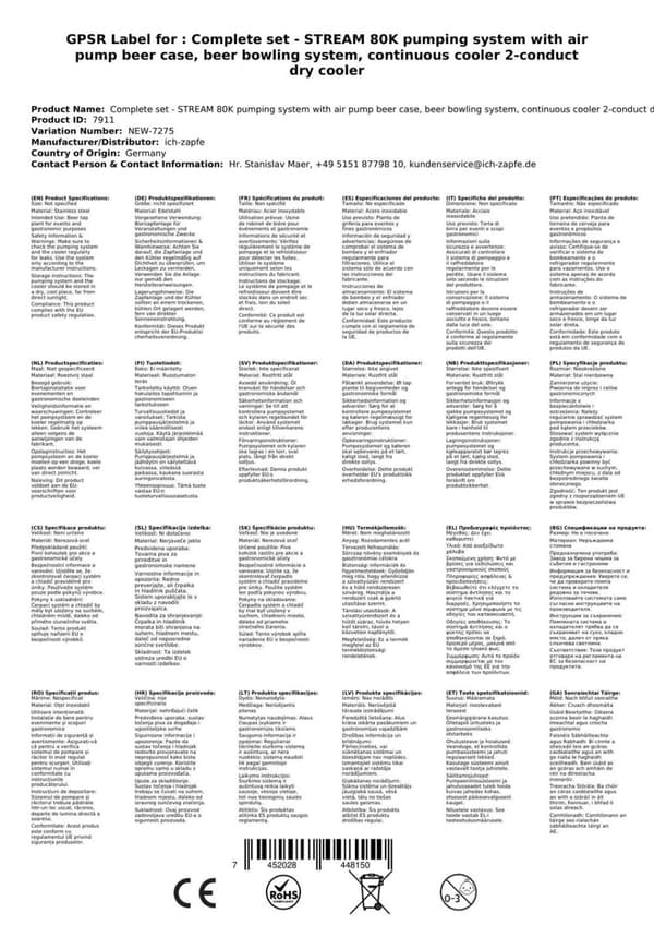 Oluthana - STREAM 80K olutkotelo, läpivirtausjäähdytin, 2-rivinen kuivajäähdytin, KEG:Type D, KEG 2:KeyKeg
