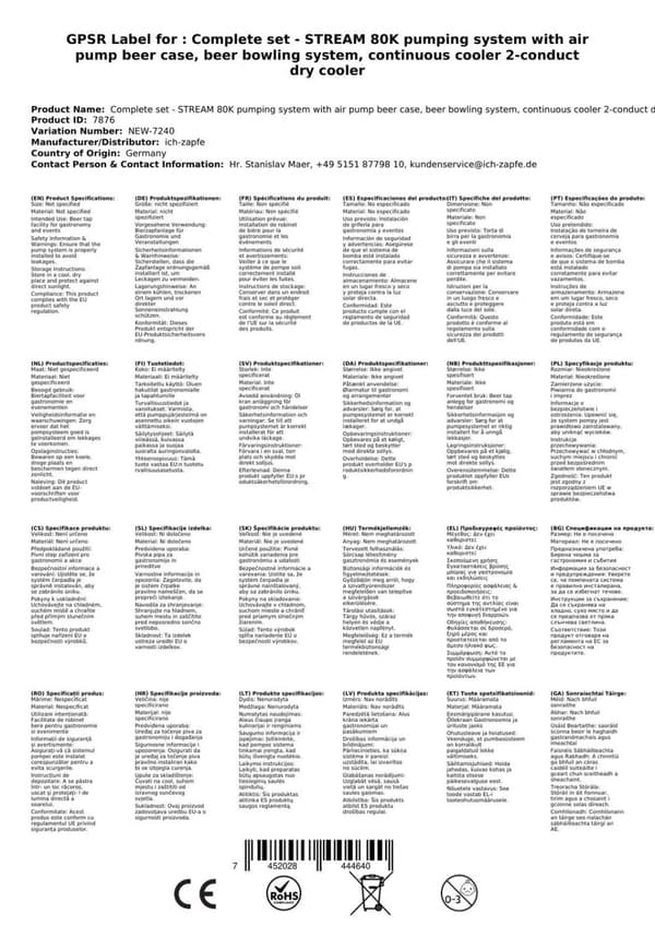 Oluthana - STREAM 80K olutkotelo, läpivirtausjäähdytin, 2-rivinen kuivajäähdytin, KEG:Type G, KEG 2:Type M