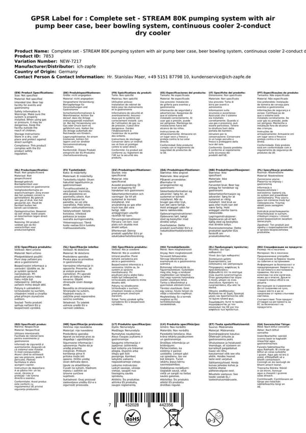 Oluthana - STREAM 80K olutpussi, läpivirtausjäähdytin, 2-rivinen kuivajäähdytin, KEG:5 litran sovitin, KEG 2:Type M