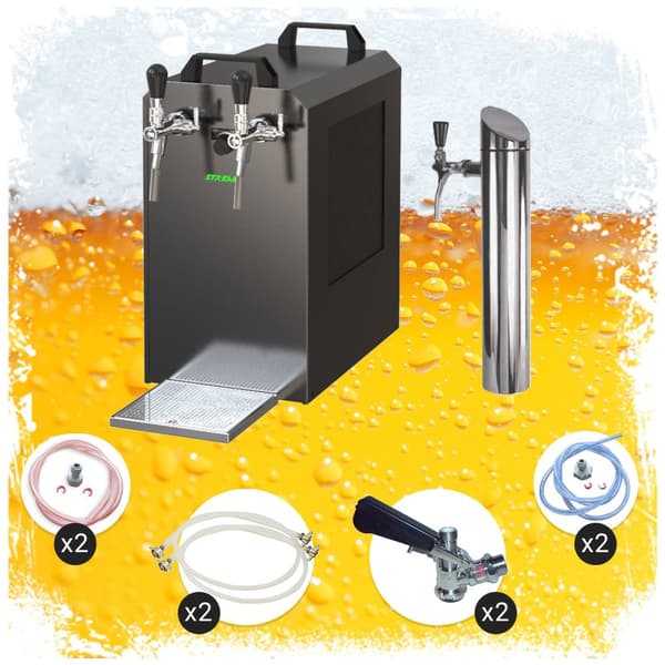 Öltapp - STREAM 80K ölväska, genomströmningskylare, 2-rads torrkylare, KEG:Type A, KEG 2:Type M