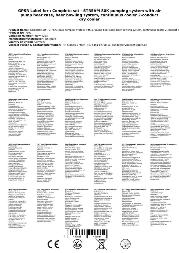 Oluthana - STREAM 80K olutkotelo, läpivirtausjäähdytin, 2-rivinen kuivajäähdytin, KEG: Type A, KEG 2: Type S