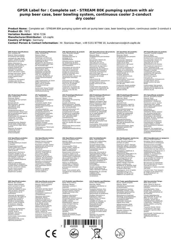 Oluthana - STREAM 80K olutpussi, läpivirtausjäähdytin, 2-rivinen kuivajäähdytin, KEG: Type A, KEG 2:5 litran sovitin
