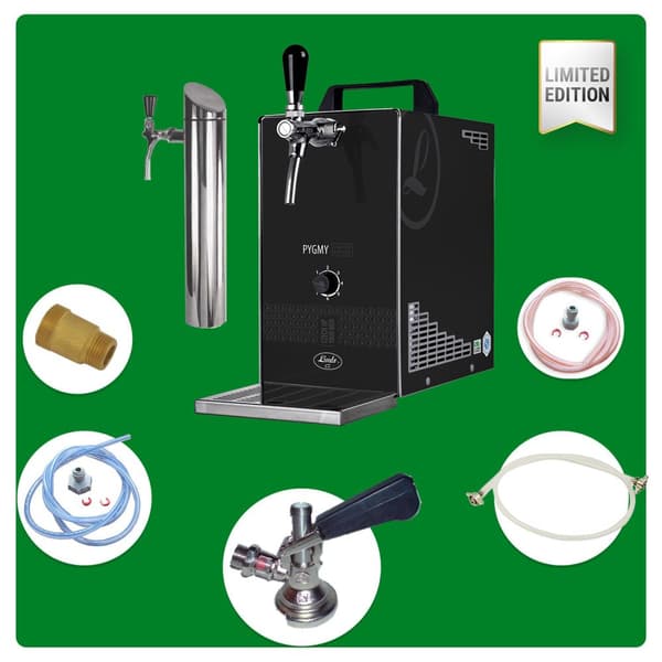 Oluthana PYGMY 25 / K LIMITED EDITION kalvopumpulla, 1-rivinen ruostumattomasta valmistettu kuivajäähdytin, 35 l/h, Green Line,annostelijan,KEG:Type S