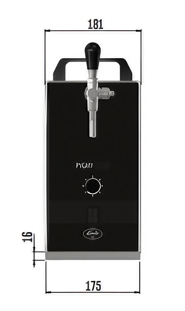 Oluthana PYGMY 25 / K LIMITED EDITION kalvopumpulla, 1-rivinen ruostumattomasta valmistettu kuivajäähdytin, 35 l/h, Green Line,annostelijan,KEG:Type S
