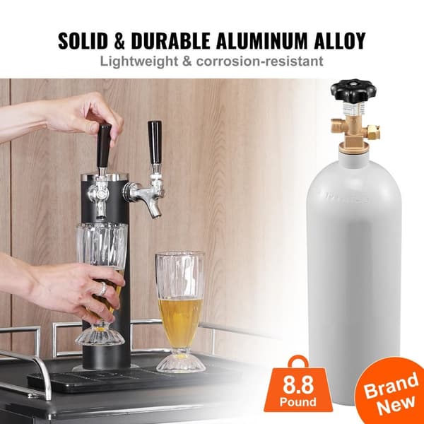 5 lbs kapacitet 1800PSI CO2-tank med CGA320-ventil för utmatning av fatöl och drycker, hög stabilitet