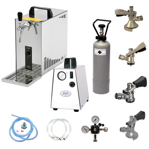 Komplett set - Öltapp, Öldispenser, Ölmaskin, Ölautomat PYGMY 25, en linje torr kylare, 35 liter/h, waterchiller, Green Line, KEG:utan