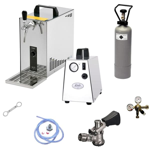 Komplett set - Öltapp, Öldispenser, Ölmaskin, Ölautomat PYGMY 25, en linje torr kylare, 35 liter/h, waterchiller, Green Line, KEG:utan
