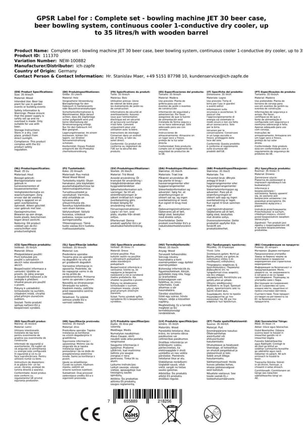 Täydellinen setti - Oluthana, Olutannostelija, Olut-annostelija JET 30 1-linjainen kuivajäähdytin, 35 litraa/h puisella tynnyrillä, KEG: ilman