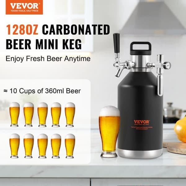 Ölkran - VEVOR - 4L Portabel ölkranInox ölfattryck 0-30PSI