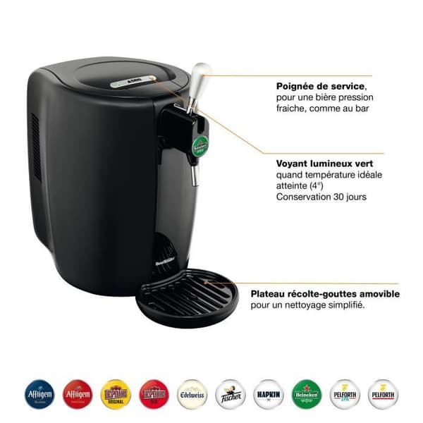 KRUPS Beertender® fatölsmaskin, kompatibel med 5L fat, perfekt temperatur VB310810