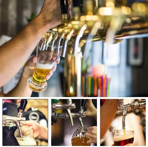 Justerbar ölkran i krom med mässingskropp och rostfri kärna – för hemmabryggning, bar och restaurang