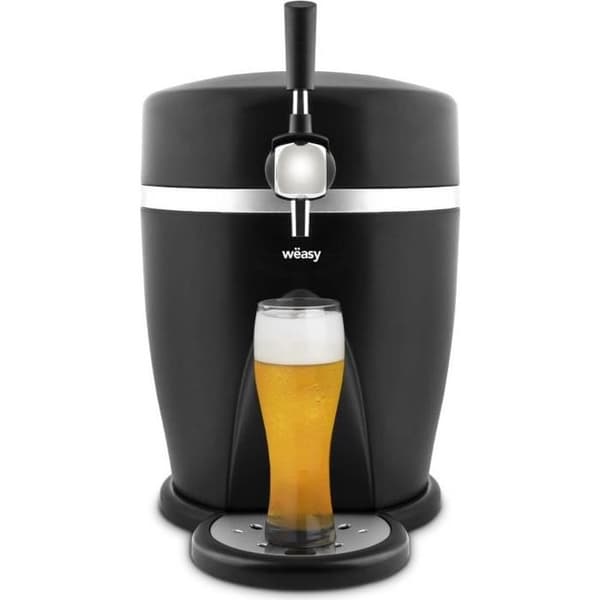 Ölkran WEASY - PINT568 - Kapacitet 5L - Justerbar temperatur 3° till 6°C - Kompatibel med alla fat - Svart Svart, Krom