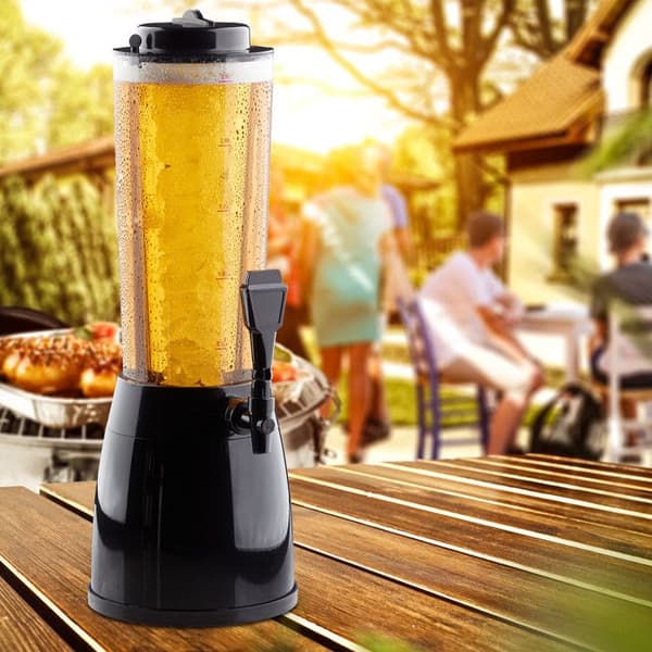 Relaxdays Beer Tap Giraffe Beer Pump Plast 2,5 liters kran HxBxD 50 x 23 x 18 cm, Svart