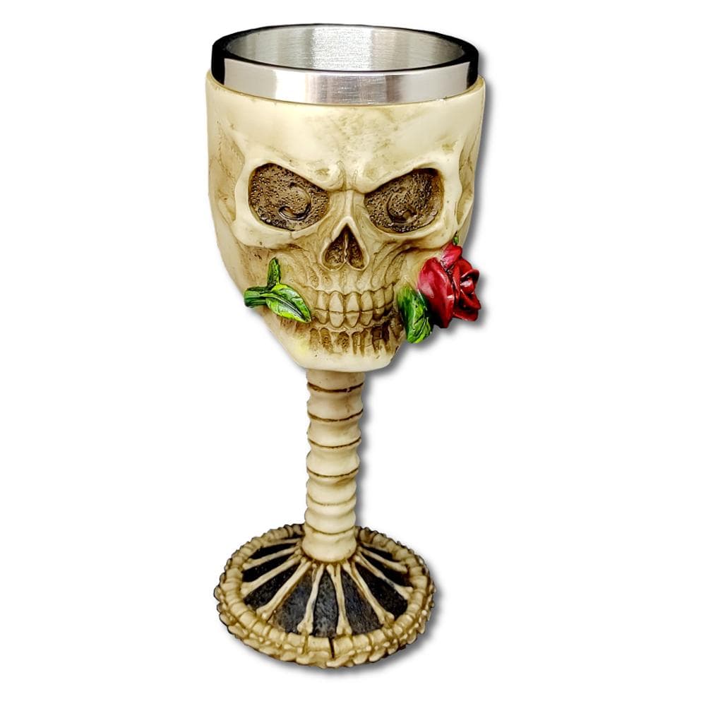 Agora - Vinglas / Vinbägare - Dödskalle med ros