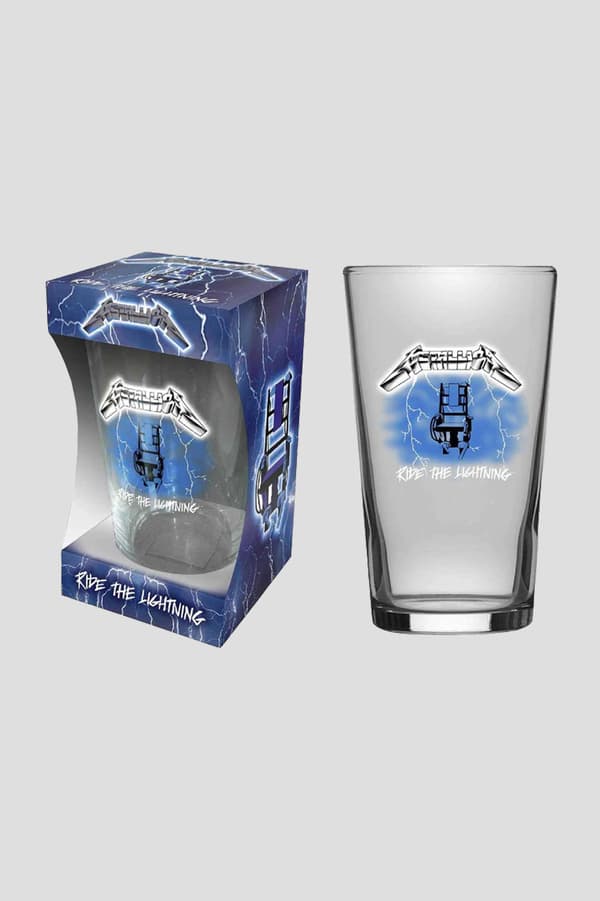 Metallica Beer Glass Ride The Lightning Album Band Logo Official Boxed One Size