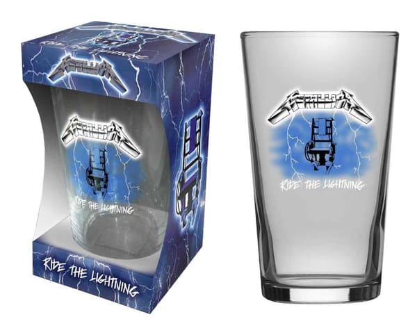 Metallica Beer Glass Ride The Lightning Album Band Logo Official Boxed One Size