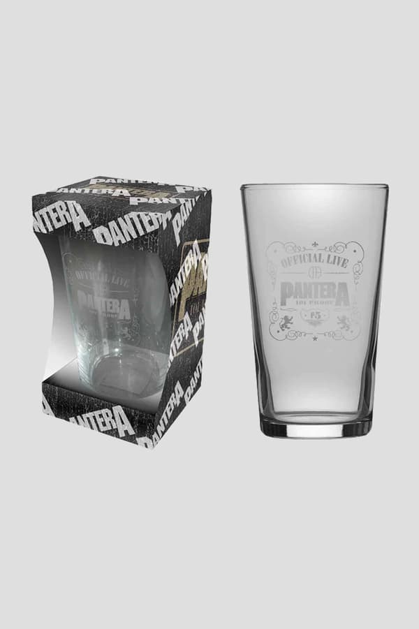 Pantera Pint Glass Officially Live 101 Proof Band Logo Official Boxed One Size