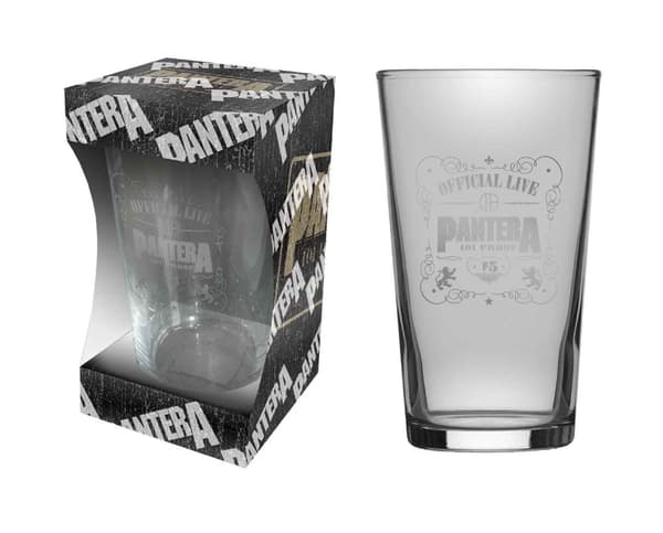 Pantera Pint Glass Officially Live 101 Proof Band Logo Official Boxed One Size