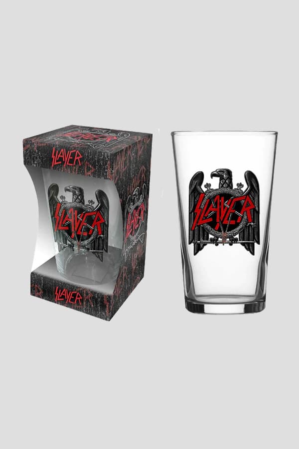 Slayer Pint Glass Eagle Band Logo Official Boxed One Size