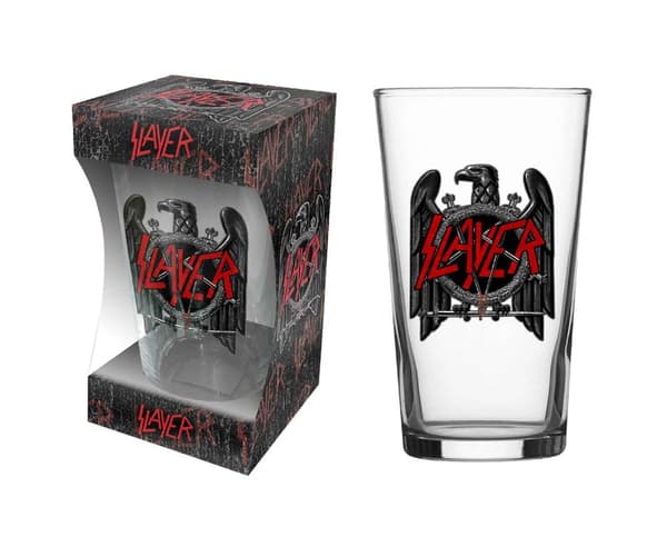 Slayer Pint Glass Eagle Band Logo Official Boxed One Size