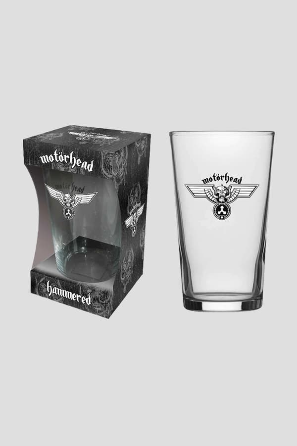 Motorhead Beer Glass Hammered Band Logo Official  Boxed One Size