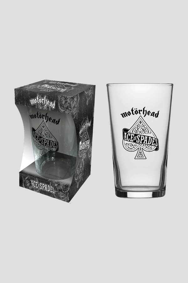 Motorhead Beer Glass Ace Of Spades Band Logo Official  Boxed One Size