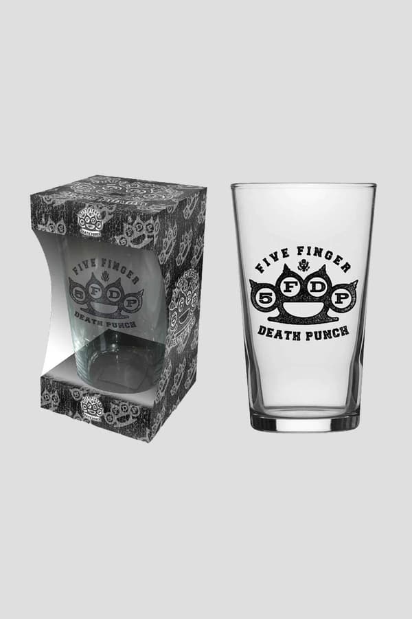 Five Finger Death Punch Beer Glass Knuckle Band Logo Official  Boxed One Size