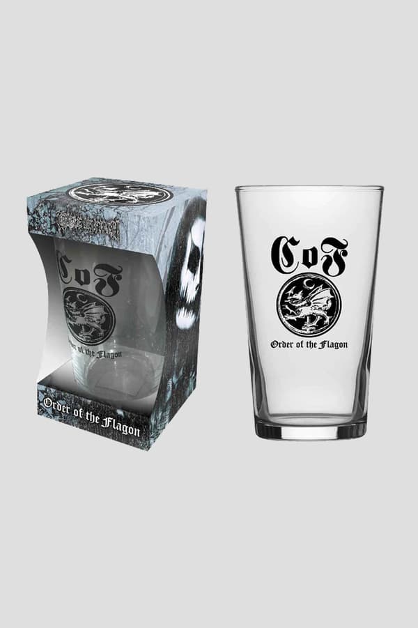 Cradle Of Filth Pint Glass Order Of The Flagon Band Logo Official Boxed One Size