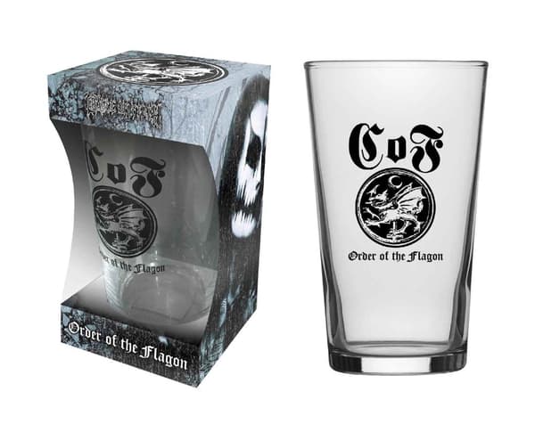 Cradle Of Filth Pint Glass Order Of The Flagon Band Logo Official Boxed One Size