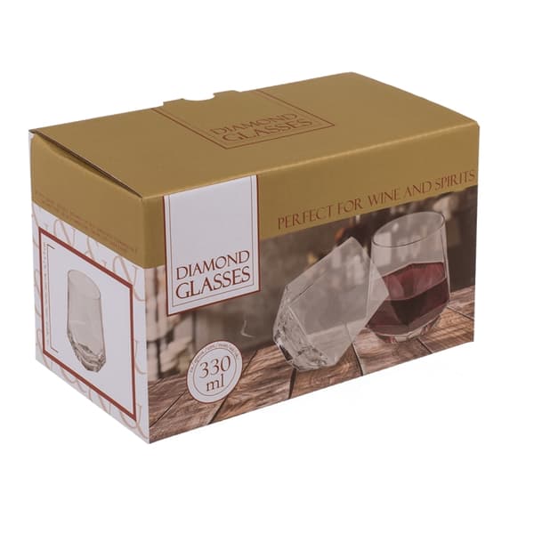 2-Pak Whiskeyglass / Konjakkglass / Glass til Whiskey – Diamant
