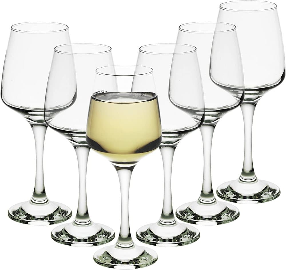 Homiu Wine Glass 330ml Pack of 6 White or Red Long Stem Premium Finish Florence Design Glasses