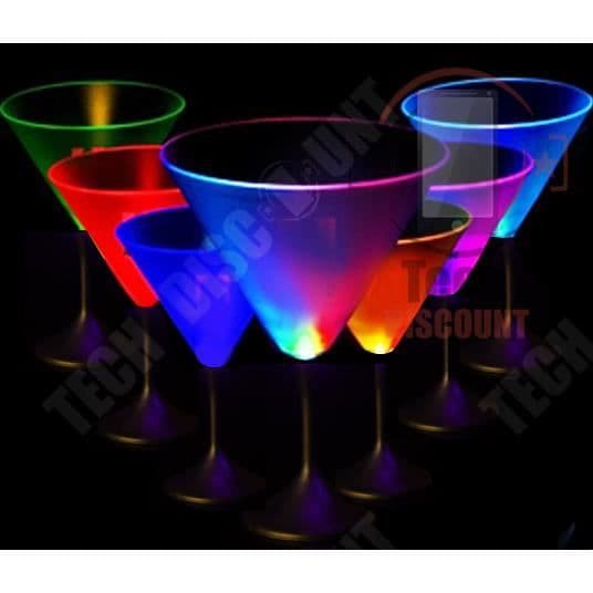 TECH DISCOUNT® - Cocktailglas vinglas champagne coupe 25 cl lysande färgat ljus autonomi 30h kväll saint valen