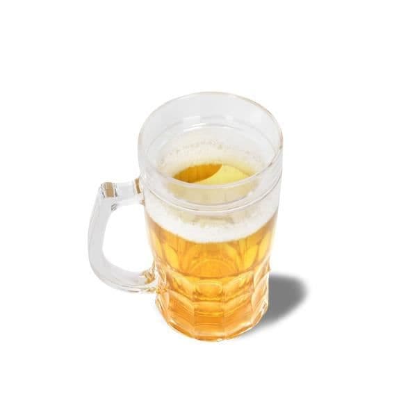 XXL kyld ölmugg 650 ml genomskinlig ovanlig shooter party behållare