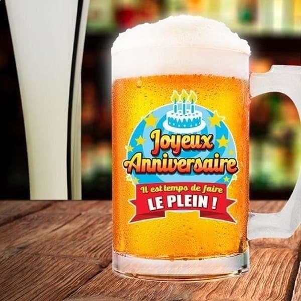 Ölglas - Grattis på födelsedagen - Glas - Vit - Diskmaskinsvänlig - 1 styck