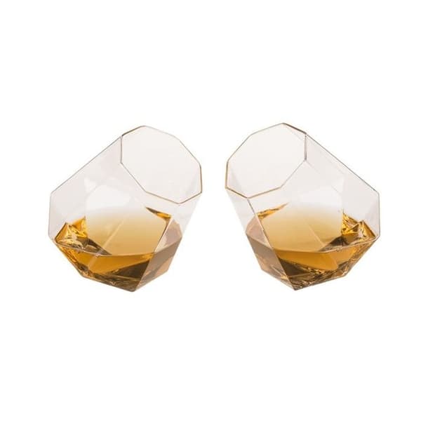 Whiskyglas - Ej specificerad - Diamant - 350ml - Set med 2 - Kristallglas