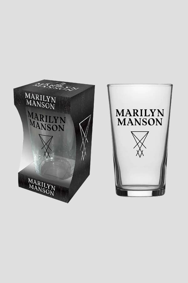 Marilyn Manson Pint Glass Emblem Logo Official Boxed One Size