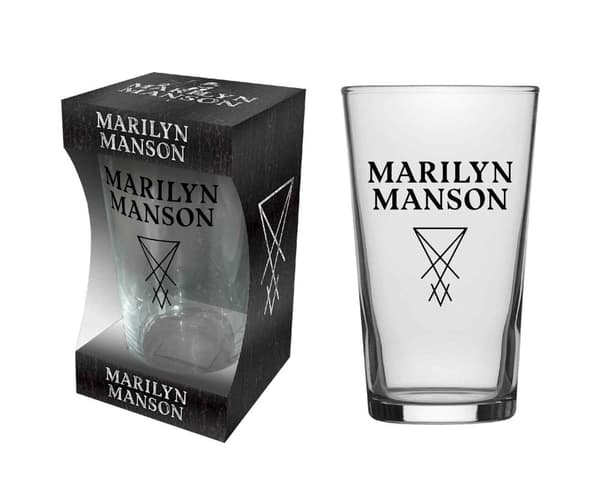 Marilyn Manson Pint Glass Emblem Logo Official Boxed One Size