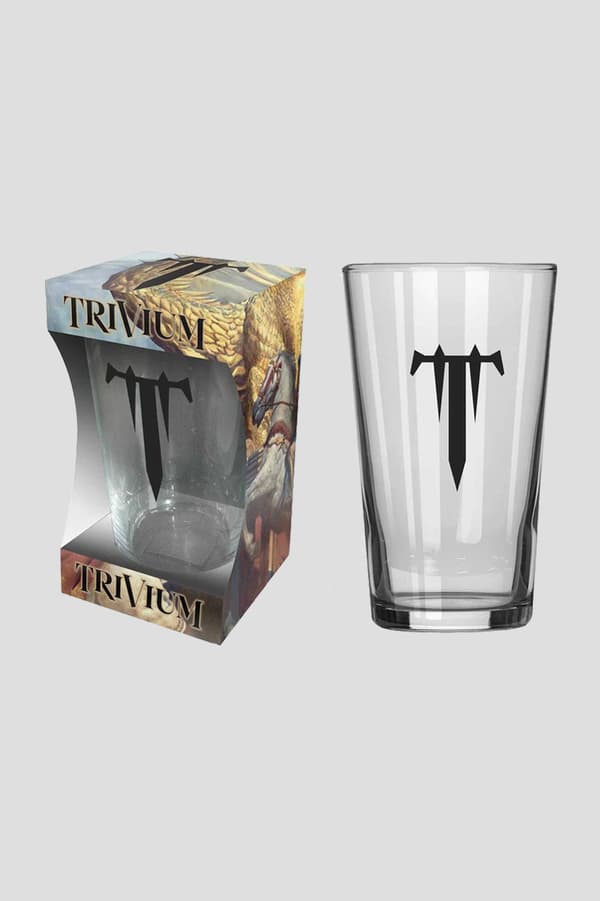 Trivium Beer Glass In The Court Of The Dragon Band Logo Official Boxed One Size