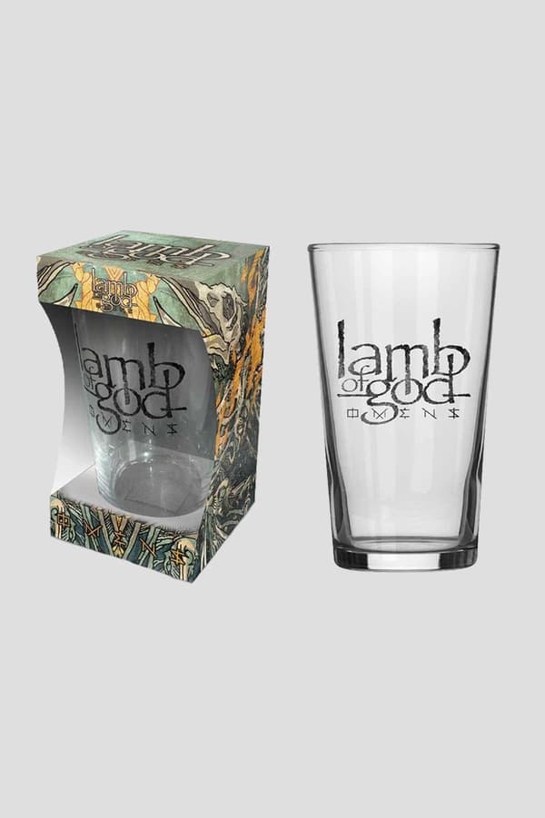 Lamb Of God Beer Glass Omens Band Logo Official Boxed One Size
