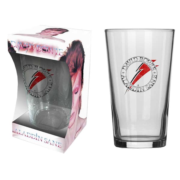 David Bowie Beer Glass Aladdin Sane Boxed One Size