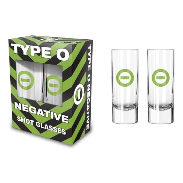 TYPE O NEGATIVE SHOT GLASS - NEGATIVE SYMBOL (2-PACK)