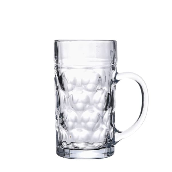 vidaXL Ølkrus med håndtak glass 6 stk 1000 ml