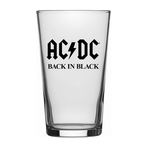 AC/DC Back In Black Beer Glass Clear One Size