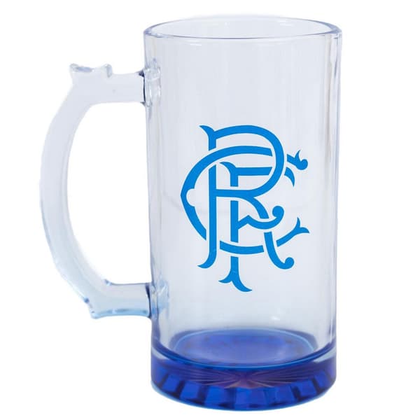 Rangers FC Glass Tankard Clear/Royal Blue One Size