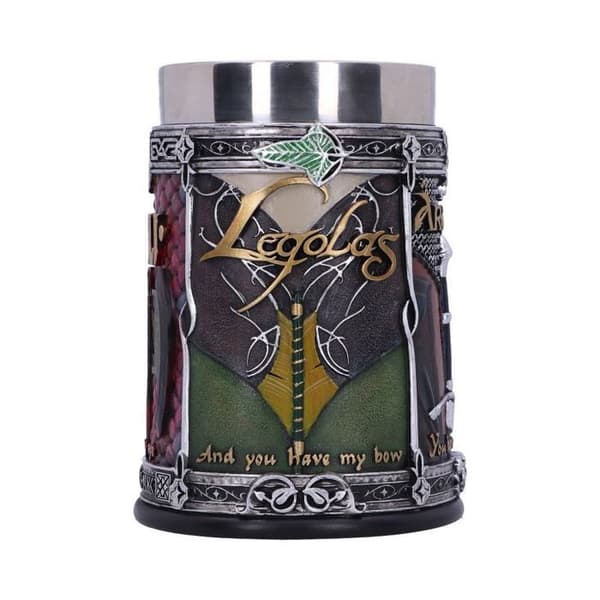 Tankard The Fellowship of the Lord of the Rings - Nemesis Now - Gimli, Legolas och Aragon - 15,5 cm