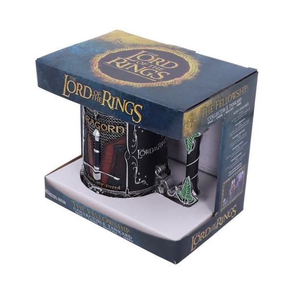 Tankard The Fellowship of the Lord of the Rings - Nemesis Now - Gimli, Legolas och Aragon - 15,5 cm