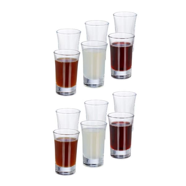 Relaxdays snapsglas, set om 12, snapsglas, 2 cl, matsmältningsglas, espresso, snaps, snapsglas, klara