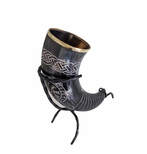 Ölglas - ölmugg - ciderskål Hornerey - T05King - King's Drinking horn i buffelhorn 500 milliliter